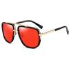 Dollger Occhiali da sole quadrati oversize per uomo Donna Pilot Shades Occhiali retrò con montatura in oro