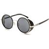 Dollger Occhiali da sole retrò rotondi stile Steampunk Occhiali da sole classici vintage con protezione UV per uomo donna