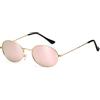 Dollger Occhiali da sole ovali retrò da donna Occhiali da sole vintage con montatura in metallo Occhiali da sole unisex antiriflesso Rosa