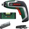 Bosch Cacciavite a Batteria Compatto IXO con Set di Livelle, Gen 7th, 3.6 V, 2 Ah, 5.5 Nm, con Mini Livella a Bolla e Cavo Micro-USB, Compatibile con la Serie IXO di Accessori, Viti fino a 190 viti
