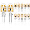 Liuyife 12 Pezzi Lampadine LED Bi-Pin G4, Lampadina Da 2W 12V CA/CC Bianco Caldo 3000K, 2W Sostituisce La Lampada Alogena Da 20W, 200LM, Non Dimmerabile, Adatta per Una Varietà Di Lampade Con Base G4
