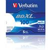 Verbatim BD-R XL Ink Jet Superfice Stampabile 100GB 4x, 5-pack