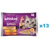 WHISKAS Adult in bustina 52x85g Variazioni cremose di cibo umido per gatti adulti in salsa con: pollo e verdure, agnello e tacchino