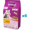 WHISKAS Junior 6x1,4kg alimento secco completo con pollo per gattini
