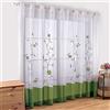 SIMPVALE 2 Pezzi Tenda per Interni, Verde 140x145 cm Tende per Finestre con Motivo a Floreale Ricamata, Tenda Semi Trasparente Voile con Occhielli per Camera da Letto e Salotto