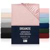 Dreamzie Lenzuolo con Angoli Singolo 90x190cm - Altezza fino a 33 cm - 100% Microfibra - Rosa - Certificato senza Prodotti Chimici (Oeko TEX), Lenzuola Letto con Angoli ed Elastico