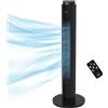 DecHome Ventilatore a Torre 45W a 4 Modalità e 3 Velocità con Timer da 12h in ABS Ø31.5x96 cm colore Nero - 0BKAM381