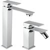 PIRALLA Set Rubinetti Piralla per lavabo alto e bidet con scarico automatico serie Artic cromato