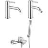 Jacuzzi Set Rubinetti Jacuzzi per lavabo e bidet senza scarico e vasca serie Sunset cromato