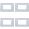 ZOREI 4 Pezzi Placca Compatibile Con Vimar Arke, Placche In Plastica (4 Posti/Moduli,Bianco)