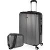 ITACA - Valigia 23Kg da stiva capiente Valigia rigida XL con ruote silenziose Valigia espandibile Trolley Grande Rigido leggero ideale per viaggi lunghi con Lucchetto a combinazione, Antracite