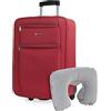 ITACA - Valigia 55x40x20 Trolley Bagaglio a Mano. Valigie per i Tuoi Viaggi in Cabina. Trolley Bagaglio a Mano. Materiale EVA Polyester Resistente e Super Leggero, Rosso
