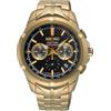 SEIKO SSB438 Coutura Coutura Orologio al Quarzo - Quadrante Nero in Acciaio Inox con Cinturino Oro Chiaro Impermeabile 100 Metri