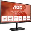 AOC Monitor Italia 24B2XH LED da 23.8 IPS, FHD, 1920 x 1080, 75 Kz, VGA, HDMI, Nero, 24 inch FHD IPS 75Hz, HDMI - VGA, No Speakers