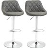 DecHome Set 2 Sgabelli da Bar di Design Girevoli con Altezza Regolabile colore Grigio Scuro - 502CG