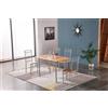 NBrand Set Tavolo in Acciaio / MDF 120x70x75h cm + 4 Sedie 38x40x89h cm colore Legno - HW63082W