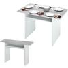 FORES HABITAT Tavolo con console 120x35/70xh75 cm colore Bianco / Cemento - 0L4587A