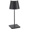 Zafferano, Lampada Poldina Pro Mini, Lampada da Tavolo Ricaricabile e Senza Fili con Controllo Touch, Utilizzabile anche come Lampada da Esterni, Dimmer 2200-3000 K, Altezza 30 cm, Colore Grigio Scuro