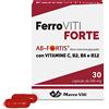 Marco Viti Ferro Viti - Forte, Integratore di Ferro Microincapsulato con Vitamina B2, Combatte Affaticamento e Spossatezza, 30 Capsule da 590 mg,