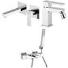 Jacuzzi Set Rubinetti Jacuzzi per lavabo a parete e bidet senza scarico e vasca serie Twinkle cromato