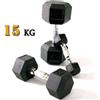 Toorx HEX Fitness Manubrio gommato Kg 15 - MEG-15