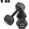 Toorx manubrio esagonale gommato nero 5 kg