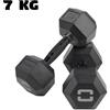 Toorx manubrio esagonale gommato nero 7 kg