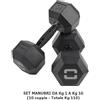Toorx HEX Kit manubri neri 1-10 Kg (set 10 coppie)