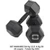 Toorx HEX Kit manubri neri 12.5-30 KG (set 8 coppie)