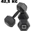 Toorx Manubrio Esagonale Gommato Nero 42.5 Kg