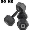 Toorx Manubrio Esagonale Gommato Nero 50 Kg