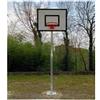 Vivisport Mezzo impianto minibasket/basket monotubo sez. 10x10 cm., zincato a caldo, tabellone minibasket 120x90 cm., fissaggio a terra con piastra - ART. 4233