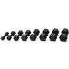 Diamond Set 8 coppie Manubri Gommati Esagonali Neri Black Oxide 2,5-20 Kg - MGED-B2,5-20