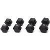 Diamond Set 4 coppie Manubri Gommati Esagonali Black Oxide 22,5-30 Kg - MGED-B22,5-30