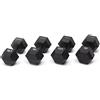 Diamond Set 4 coppie Manubri Gommati Esagonali Black Oxide 32,5-40 Kg- MGED-B32,5-40