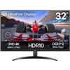 LG 32UR500K-B Monitor PC 80 cm (31.5") 3840 x 2160 Pixel 4K Ultra HD LCD Nero