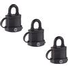 Yale Lucchetto di alta sicurezza resistente agli agenti atmosferici Y222B/35/122/3 corpo 35mm, arco in acciaio indurtio, 3 chiavi, confezione 3 lucchetti in KA