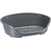 Ferplast Cuccia per Cani Cuccia in plastica per Cani taglia media 100% plastica riciclata Lettino per Cani lavabile traspirante e antiscivolo Siesta Deluxe, 82 x 59,5 x 25 cm., Grigio