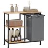 EUGAD Mobile Bagno con Portabiancheria, Sacco per Bucato Rimovibile, Mobile Lavanderia a 4 Livelli, Cesto per Il Bucato in Tessuto Oxford da 31 L, 70x30x65 cm