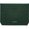 Porta Carte di Credito Pineider - Daily 23 in Pelle di Vitello Verde Liscia con 6 Scomparti