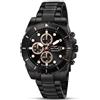 SECTOR Orologio Uomo Sector 450 R3273776005 Cronografo Acciaio Nero con Dettagli Oro Rosa