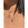 ARGENTO 925 Collana in Argento 925 con Pendente Ovale e Zirconi