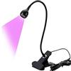 Layhou Lampada UV per Unghie, Mini Lampada UV LED Unghie Professionale, 3W Lampada Unghie per Gel con Clip, 360° Testa Regolabile USB Lampada UV Adatto per Manicure Accessori per Unghie