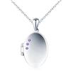 INFINIONLY Collane ciondolo ovale con foto in argento 925 da donna ragazze Collana medaglioni con zirconi viola Ciondoli apribili creativa gioielli di moda