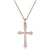 GAVU Collana Acciaio Inossidabile da Donna con Ciondolo Croce Cristiana, Collana Oro Rosa Donna con Crocifisso, Regalo Comunione e Cresima