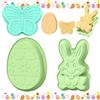 GreenYeah 3PCS Stampi in Silicone per Pasqua, Stampo per Torta Silicone Pasquali Coniglio Uova Farfalle, Stampi Cioccolatini di Pasqua Silicone per Torta, Cioccolato, Gelatina, Cubetti di Sapone (A)