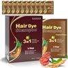 IIIMEIDU Shampoo Colorante, Black Hair Dye Shampoo 3 in 1, Capelli Istantaneo, Hair Color Colorante Nero per Donna Uomo (Marrone castagna)