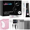 Libeauty Kit tinta ciglia, kit tintura ciglia e sopracciglia nere con strumenti completi, durata fino a 6 settimane - 15 ml/Nero