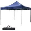 BAKAJI Gazebo 3 x 3 metri Pieghevole Tessuto Poliestere Impermeabile Struttura in Metallo Richiudibile a Fisarmonica Tendone Portatile Fiera Mercato Giardino Esterno + Sacca per Trasporto (Blu)