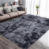 Calore Tappeto Salotto, Peloso Tappeti Moderni Soggiorno, Moderno Tappeto Camera da Letto, Shaggy Tappeti Morbido e Soffice per la Camera (grigio nero, 160 x 200 cm)
